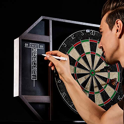 Lancaster DRB100_178P 18 Inch Home Barroom Bristle Dartboard Cabinet w/ Dart Set