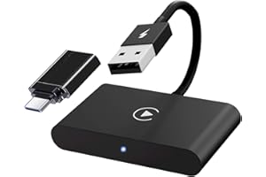 HOLEPLUS Wireless Carplay Adapter 2024 Upgrade Apple Carplay,Wireless Carplay USB Dongle,Support iOS 16+ (T5552 Black)