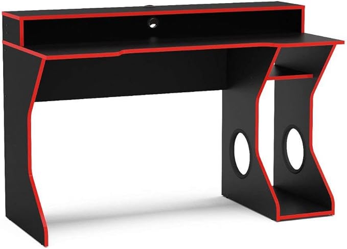 Mesa Gamer Fremont Preto-Vermelho Politorno