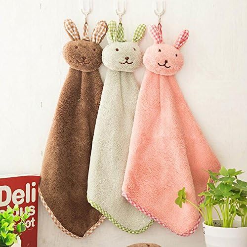 KitMax (TM) Pack of 4 Assorted Candy Color Cute Cartoon Flannels Super Soft Children Face Towel Hand Towel Sets For Home Outdoor and Travel