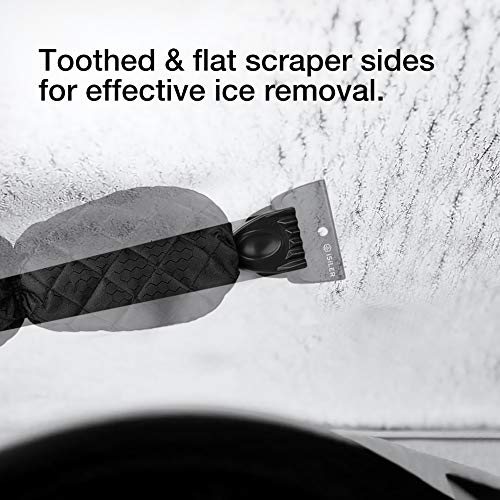 ISILER Ice Scraper Mitt, Car Windshield Snow Scraper Mitten with Durable Handle, Waterproof Snow Remover Glove with Warm Thick Soft Fleece - Thumbnail 4