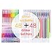 TANMIT Glitter Gel Pens, Glitter Pen with Case for Adults Coloring Books, Artist Colored Gel Markers with 40% More Ink for Drawing Scraobooking Writing Doodling