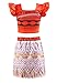 Okidokiyo Little Girls Princess Moan Costume Two-Piece Dress up(Orange, 4 Years)