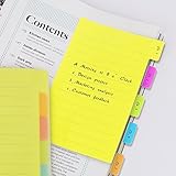 Eagle Divider Sticky Notes 60 Ruled Notes, 4 x 6 Inches, Assorted Neon Colors (1-Pack)