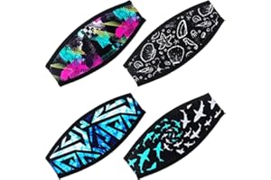 4 Pieces Diving Mask Slap Straps Cover Neoprene Dive Swimming Waterproof Mask Strap Cover Dive and Snorkel Strap for Men and 