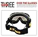 OTG Ski Goggles,for Men Women Adult,Skating Snowboard Eyewear Use Dual PC Uv Proof Lenses with Mirror Coating Anti-fog - Helmet Compatible with Extra Long Adjustable Strap[BLACK]