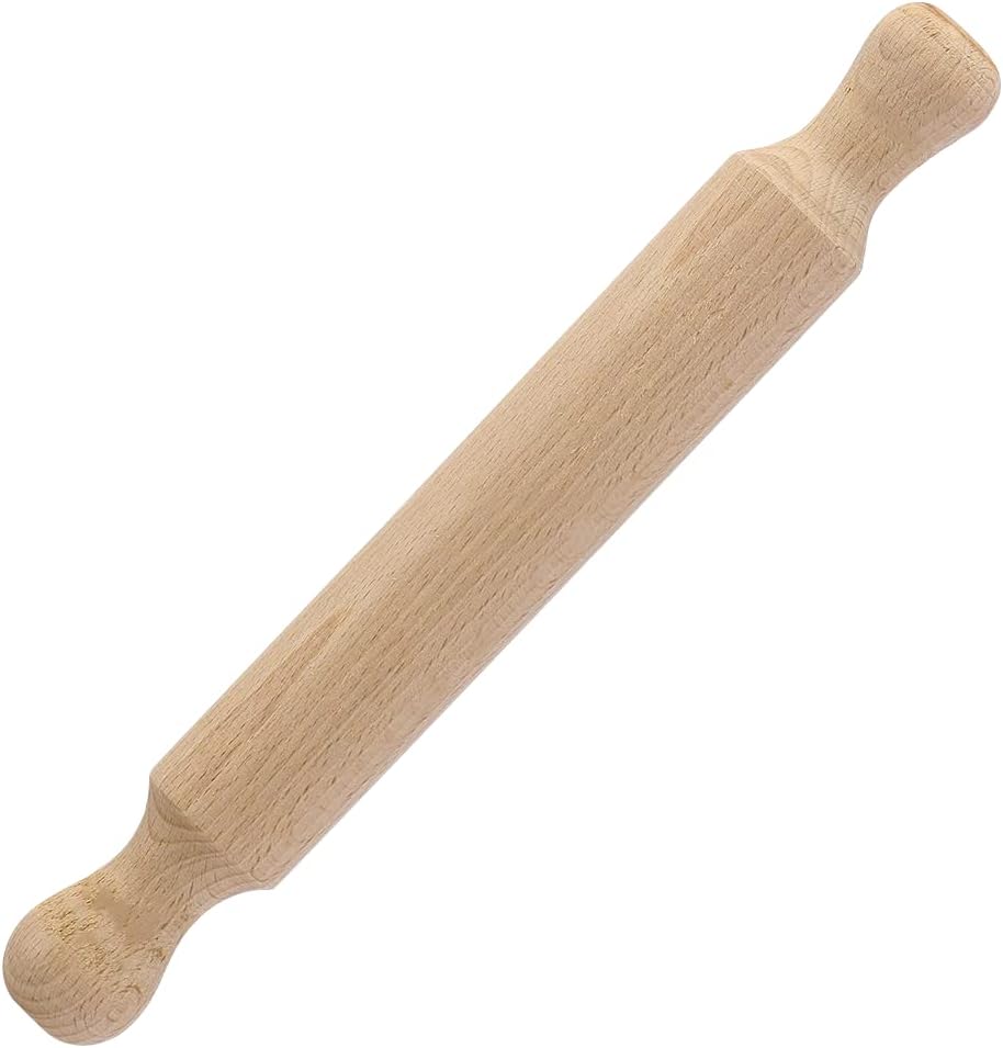 Besto Wooden Rolling Pin 40x4 cm Beech Wood Pro Dough Roller