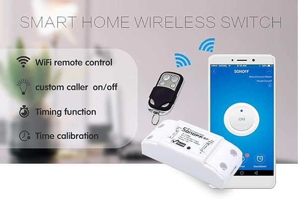 WiFi Smart Switch Interruptor para Sonoff Basic RF 433 92MHz y Wi Fi Dual Mode con Mando a Distancia Compatible con Alexa Google Home APP EWeLink
