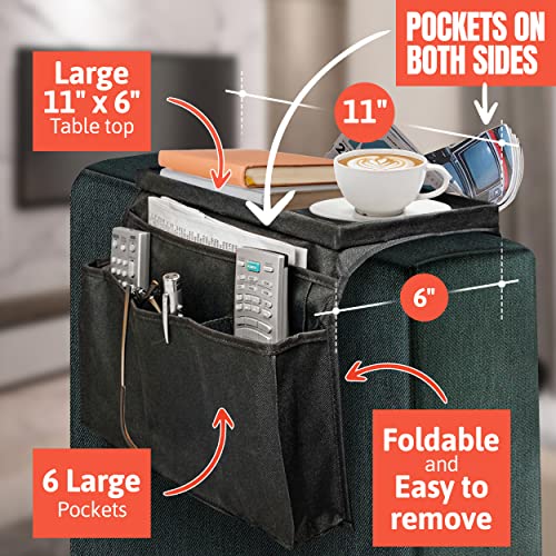 Armchair Caddy, TV Remote Control Holder for Couch Arms 5 to 6 Inches