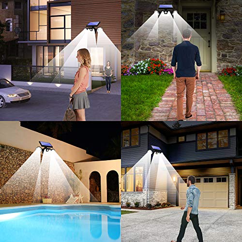 2 Pack Solar Lights Outdoor with Motion Sensor, 83 LED COB Flood Lights,3 Heads Adjustable Wireless Security Light,270° Wide Angle IP65 Waterproof Decorative Light for Garage Pathway Porch Patio Yard