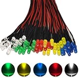 RUNCCI-YUN 50x 5mm Prewired LED 12V 20cm Ultra Bright + Holders Model Railway view 2