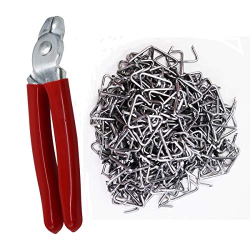 DAYSLIVES Hog Ring Pliers Angled with 300 Galvanized Hog Rings
