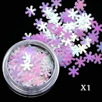 Immagini Glitterate Di Natale.Meiyy Decorazione Unghie 1 Scatola Di Paillettes Per Unghie Di Natale Glitter 3d Nail Art Glitter Gel Fiocchi Di Neve Ab Decorazione Manicure Argento Amazon It Bellezza