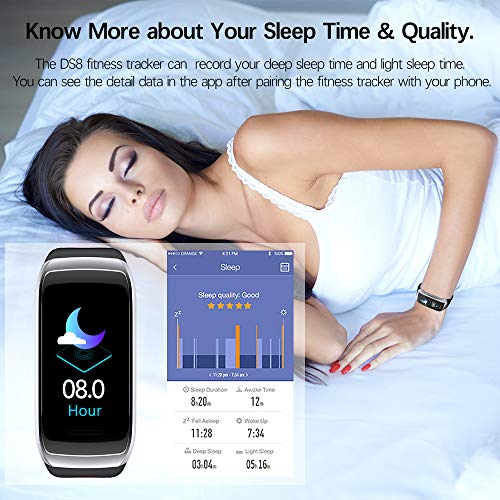 Fitness Tracker Watch, Activity Tracker with Heart Rate Monitor, 1.14'' Color Screen Fitness Watch with Blood Pressure Monitor Sleep Monitor, Pedometer Calories Counter Smart Watch (Grey) - Thumbnail 4