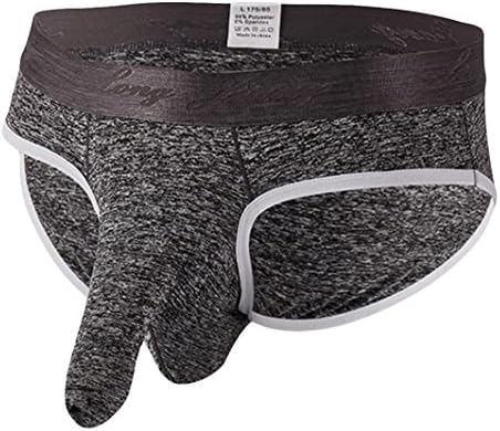 Snowfoller Elephant Bulge Pouch Trunks Solid Color Underwear Men's Boxer Briefs Sexy Underpants Shorts Cotton Stretch Knickers for Men (S, Black)