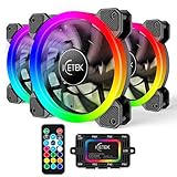 RGB Case Fans 3 Pack, GIM 3In1 Kit LED(366 Modes with Controller and Remote) PC Computer Case 120mm Fan RGB, Reinforced Quiet Fan Blade Design, Adjustable Colorful Cooling Cooler