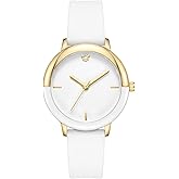 Letoff Women's Watch White&Black Silicone Strap, Minimalist Design, Lightweight Fashion Statement Timepiece Water Resistant 100ft