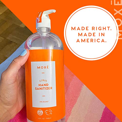 MOXE Citrus Hand Sanitizer Gel, Value Pack of 4, 32 oz Bottles, 70