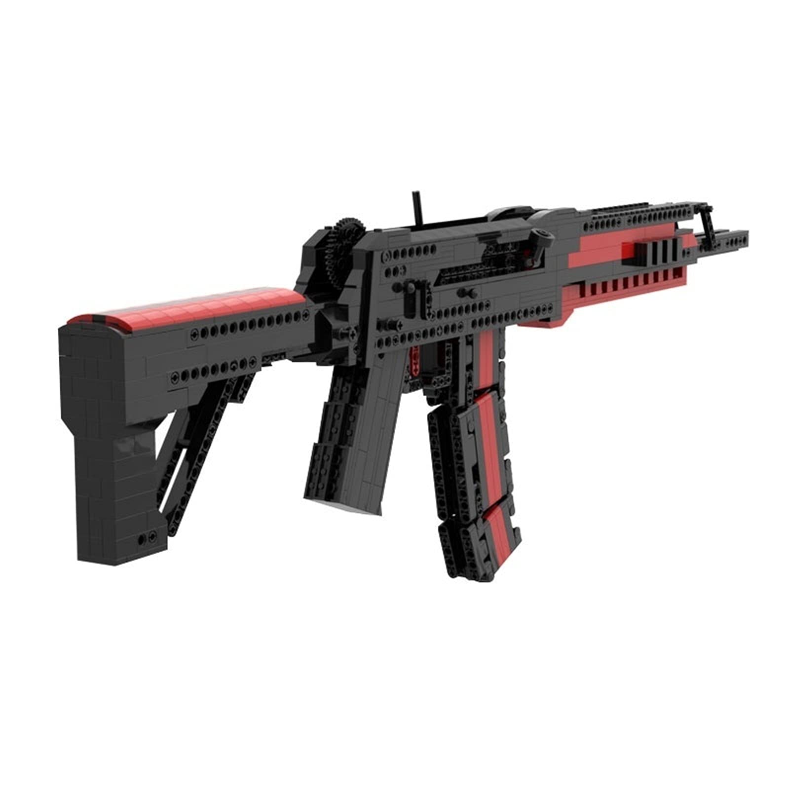HSPHFX Blocks Building AK 12 Assault Rifle Technic Kalashnikov Submachine Gun Model Automatic Continuous Firing Of Bullets And Retractable Buttstock 77 Cm My Own Creation Compatible Toy