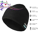 Pardecor Tech Speaker Beanie Hats with Headphones, Unique Winter Headset and Wireless Music Players Mic Cap for Hands Free Calling, Warmer Ear Winter Outdoor Sports for Men Women Teen