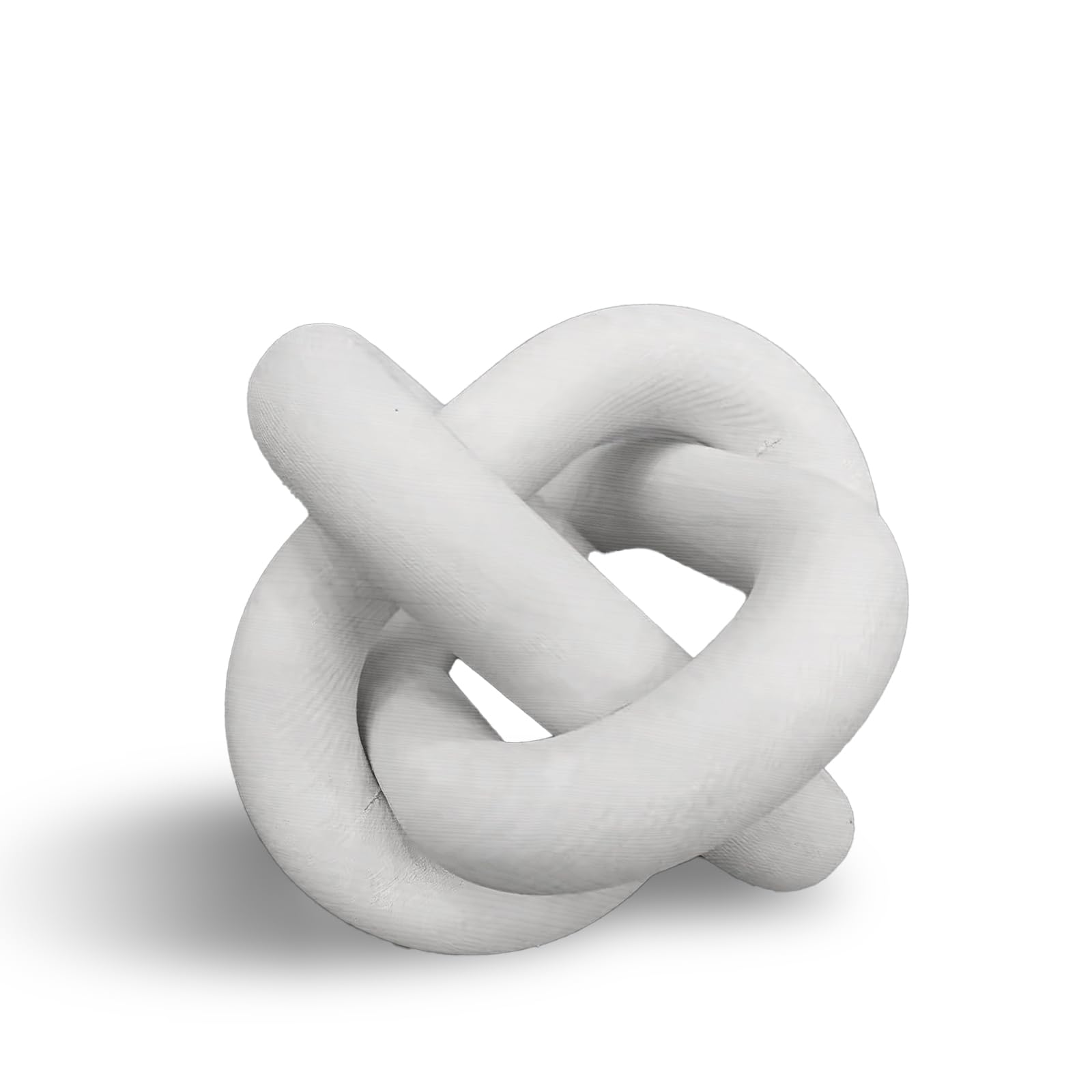 YOYIAG White 3-link Wood Carved Chain Knot Decor: Coffee Table Decor, 3 Link Decorative Chain Knot for Bedroom, Farmhouse, Country