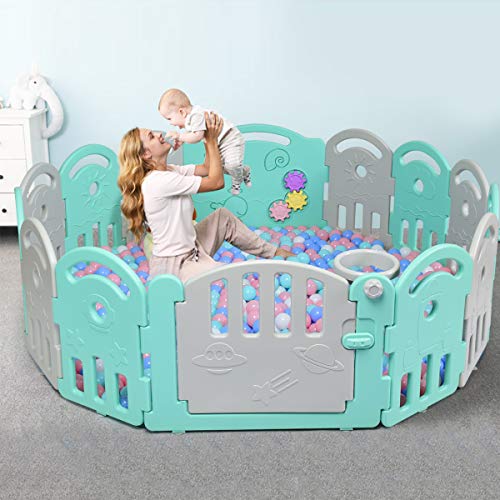 image for Costzon Baby Playpen, 14-Panel Kids Safety Yard Activity Center Playar
