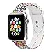 Floraler Sport Band for Apple Watch 38mm, Soft Silicone Strap Replacement Wristbands for Apple Watch Sport Series 3 Series 2 Series 1(Floral-17 38 S/M)