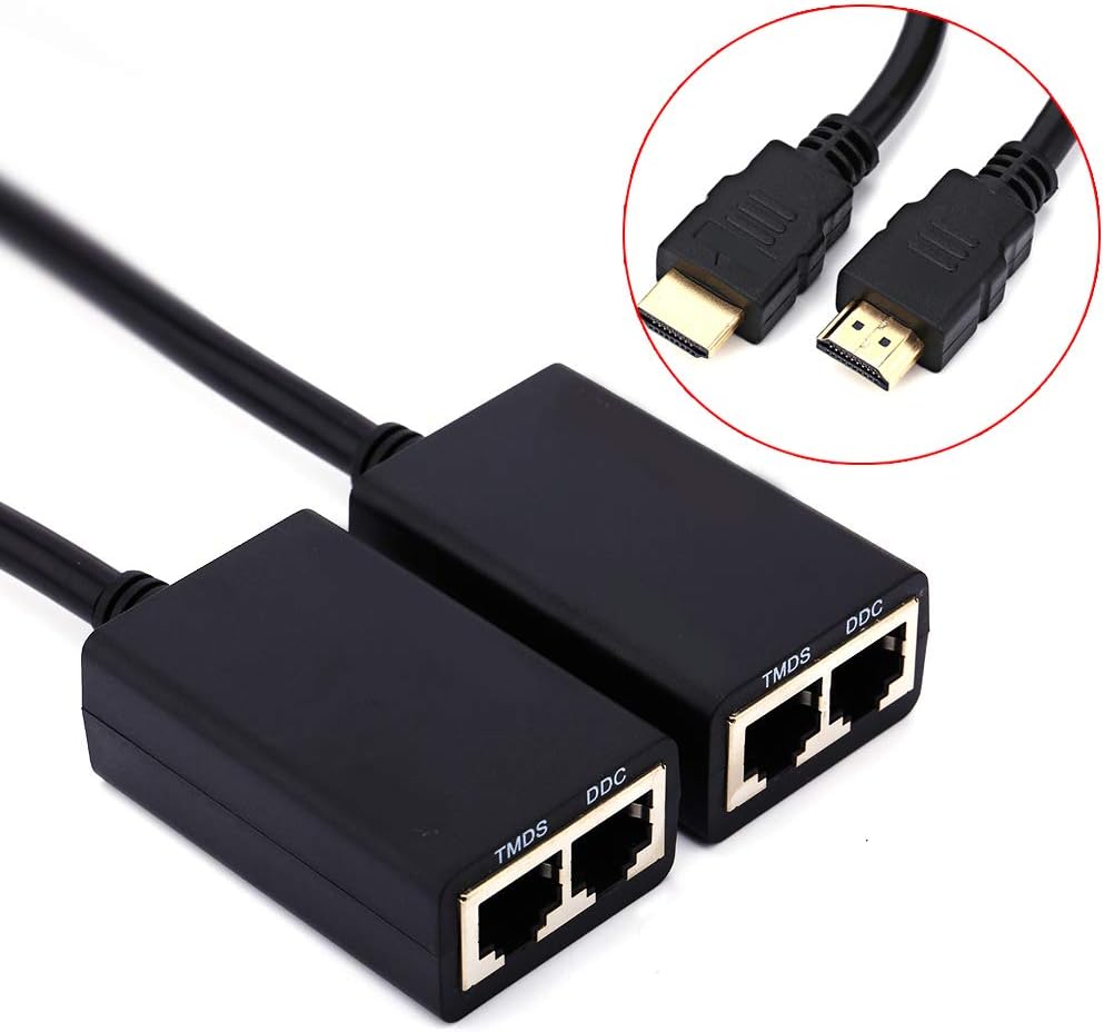 Oumij1 30M HDMI Over RJ45 CAT5e CAT6 LAN Ethernet Balun Extender - Repeater Up to 1080P - Sender + Receiver - Image 3