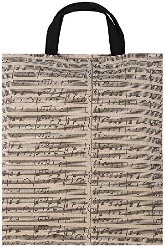 Music Tote Bag for More Design Cute Bear Music Element High Density Pack of 1