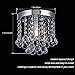 Chandelier Crystal Lighting,Modern Flush Mount Crystal Ceiling Light Fixture,Rain Drop Pendant Ceiling Lamp for Hallway,Dining Room,Bedroom,H7.3 X W7.9