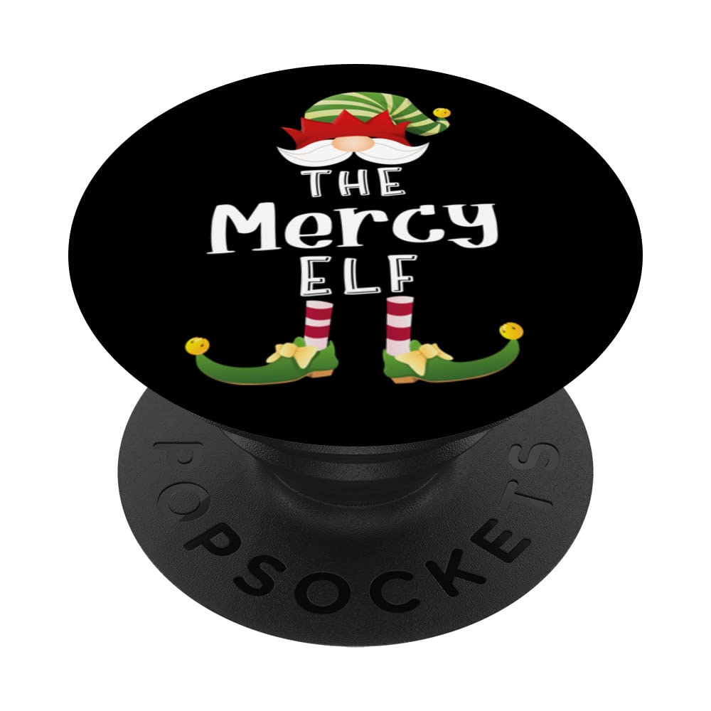 Mercy Elf Group Christmas Funny Pajama Party PopSockets Swappable PopGrip