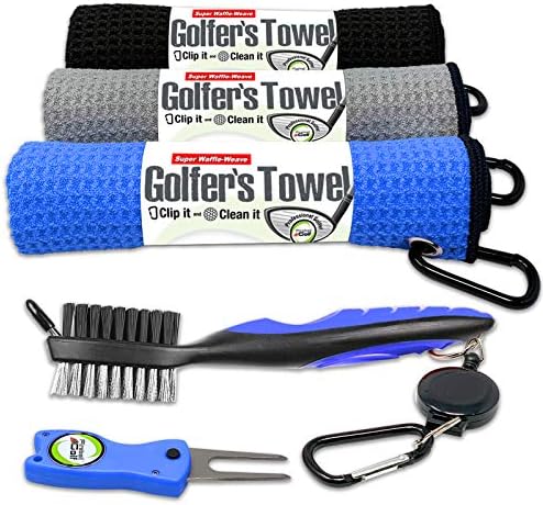 Fireball Golf Towel Gifts and Accessories Set (many colors) – 3 golf towels, golf divot tool, ball marker, and golf cleaning brush, golf gifts for men, women, children Fireball Golf Towel Gifts and Accessories Set (many colors) – 3 golf towels, golf divot tool, ball marker, and golf cleaning brush, golf gifts for men, women, children