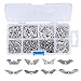 KISSITTY Assorted 8 Styles Antique Silver Plated Alloy Wing Charm Beads Spacers with Container Box for Jewelry Making About 240pcs/box