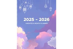 2025 - 2026 Undated 6 Month Planner: 7.5x9.25" - 80 Page Guided Agenda w/ Goals, Budget, Habit, Notes, and Doodle Pages