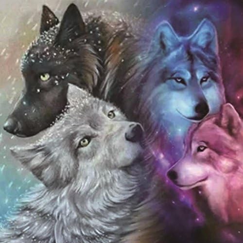 Wolves Diamond Painting,5D DIY Diamond Painting Accessories Diamond Cross Stitch Kits Embroidery Paintings Rhinestone Pasted Cross Stitch for Adults or Kids by Pausseo-30x30cm