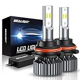 9007 HB5 Led Headlight Bulbs, SEALIGHT Upgraded Super Bright 24xCSP Led Chips Headlight Kit-Hi/Lo Beam 6500LM 6000K White (Pack of 2)