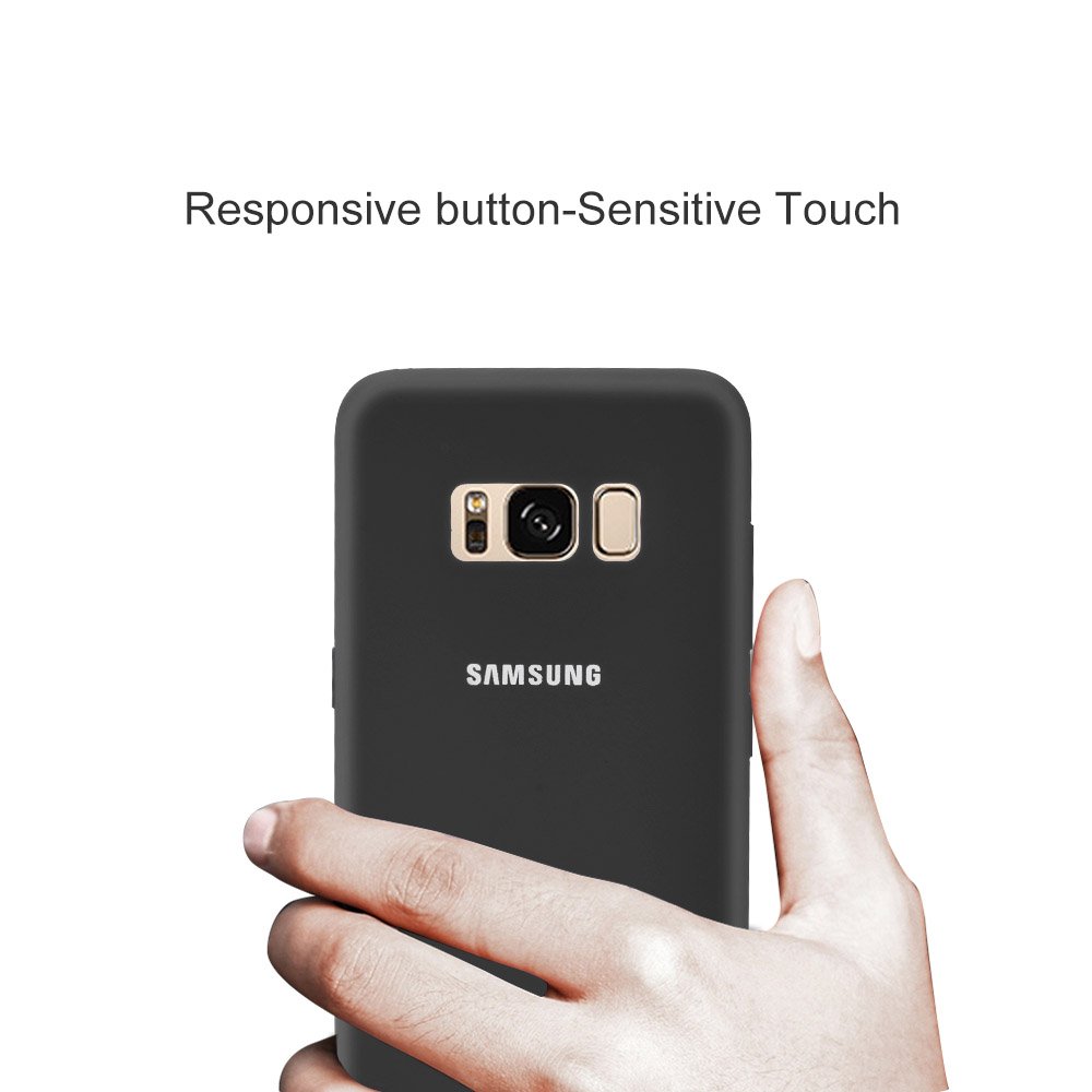 Phone Case for S8,Silicone Gel Rubber Case with Soft Microfiber Cloth Lining Cushion Protective Case for Samsung S8 (Black)
