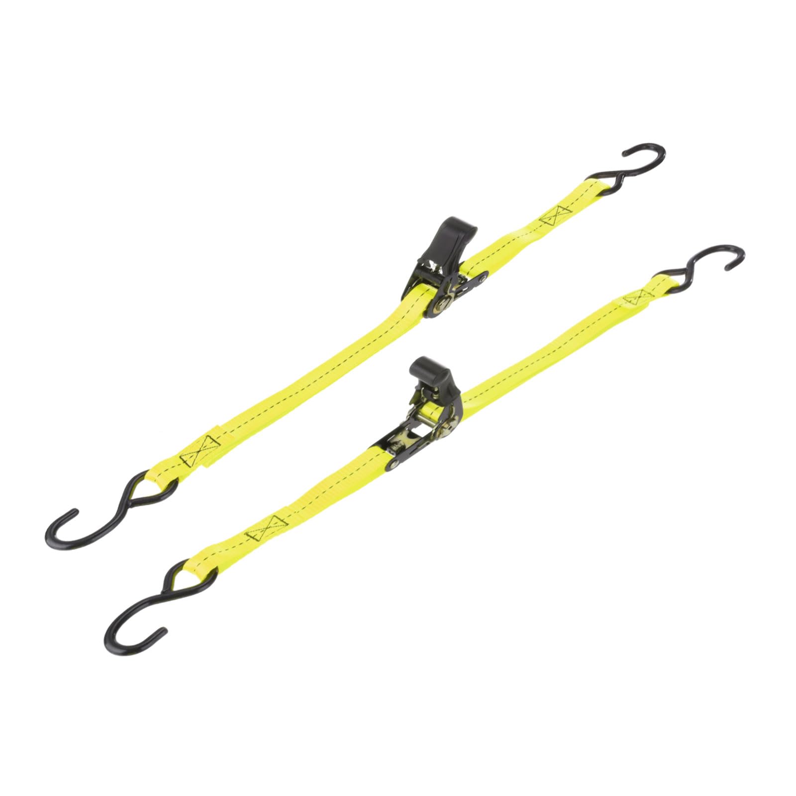 PATIKIL Boat Trailer Transom Tie Down Straps 25mm x 1.5 m / 1"x5', 1763lbs Break Strength Ratchet Adjustable Straps with S Hook for Marine Trailing Boating, Yellow