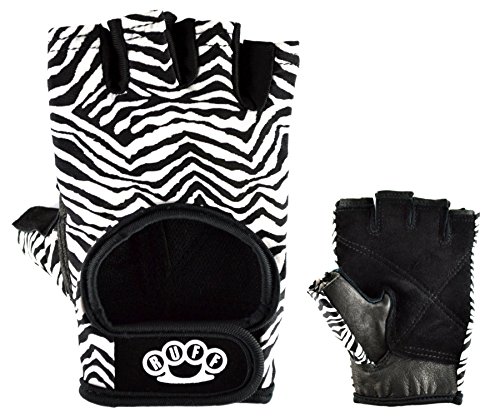 Zebra Weightlifting Gloves By RUFF ★ BEST Women's Workout Gloves, Leather Palms, Comfortable Fit, Maximum Grip Strength, Reinforced Double-stitching. 100% Money-Back Guarantee! (Small)