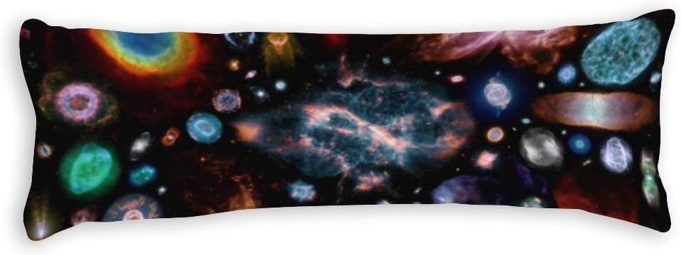Fhdang Decor Planetary Nebulae Body Pillow Case Double 4.6ft 54" (50cm X 137cm) Soft Cotton Machine Washable with Zippers Maternity/Pregnancy Pillow Cover