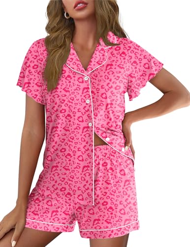 Ekouaer Pajamas for Women Set Button Up Bridal Pjs Ruffle Sleeve at Amazon