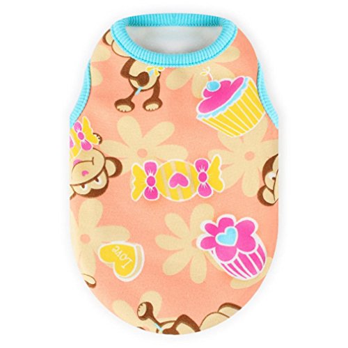 image for Minisoya Lovely Dog Cat Puppy Clothing Small Puppy Vest Shirt Soft Pet