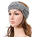 NISHAER Women's Wide Chunky Cable Knitted Turban HeadWrap,Grey,One size