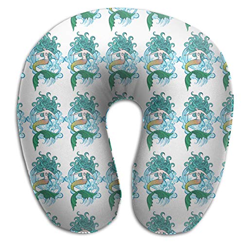 ZZDOW Swimming Mermaid - Luxury Travel Pillow - Memory Foam Neck Pillow for Travel