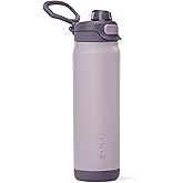 ZULU Powerfill Pro 24oz Stainless Steel Water Bottle with Quick Fill Lid, Triple Walled Vacuum Insulated Metal, Leak Proof Locking Lid, Sip and Chug, Reusable BPA Free, Amethyst