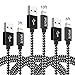 iPhone Charger SPEATE Lightning Cable 3PCS 3FT 6FT 10FT Nylon Braided Data Syncing Charging Cable Cord to USB Chargers Compatible with iPhoneX/iPhone8/8Plus/7/7Plus/6/6s/6Plus and More (Black+White)