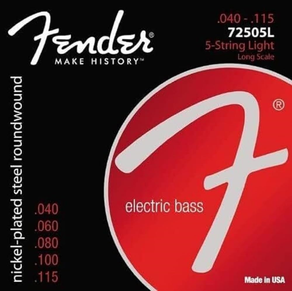 Fender 5-String Super Bass 7250-5L Nickel-Plated Steel Long Scale Bass Strings