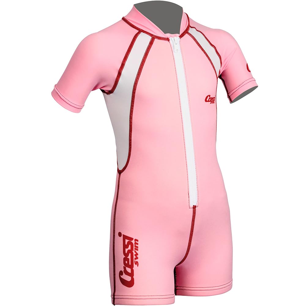 Cressi Unisex Kid Kid Cressi Girl s Cressi 1 5 mm Shorty Thermal Wetsuit Pink X Large 6 8 Years, Short Sleeves - Pink/White, X-Large Years UK
