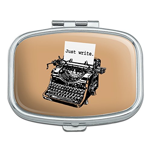 Just Write Antique Typewriter Writer Author Rectangle Pill Case Trinket Gift Box