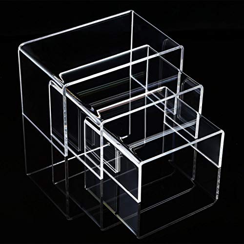 Chuangdi 2 Sets Clear Acrylic Display Risers, Jewelry Display Riser